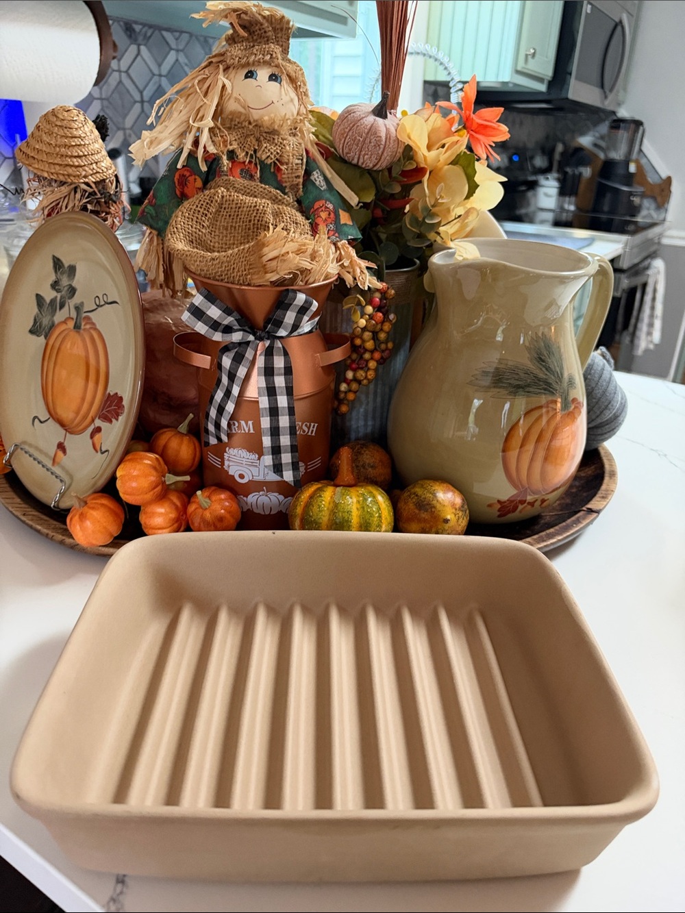 PAMPERED CHEF STONEWARE SMALL RIDGED BAKER